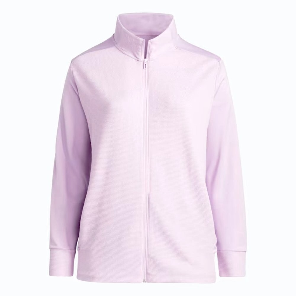 Adidas Women’s Golf Textured Full-Zip Jacket (Plus Size) Color Almost Pink